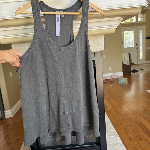 Wilt Tank Top Women's Light Gray Racerback Strap Asymmetrical Small Lagenlook M - Picture 4 of 8
